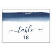 Numéro De Table Mariage de brosse couleur bleu marine (Dos)