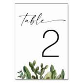 Numéro De Table Mariage de cactus aquarelle | Élégant désert moder (Par défaut)