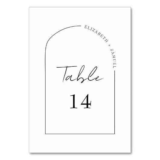 Numéro De Table Mariage de cadre d'arc de script de calligraphie W (Par défaut)