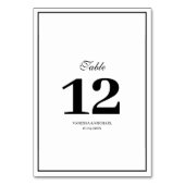 Numéro de table mariage de cadre élégant (Dos)