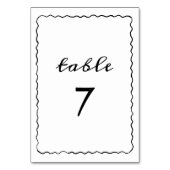 Numéro De Table Mariage de cadre Whimsical noir et blanc simple (Dos)