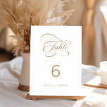 Numéro De Table Mariage de calligraphie classique or<br><div class="desc">Numéro de table du mariage de calligraphie tourbillonnant romantique et élégant. Pour une personnalisation plus avancée de cette conception,  cliquez sur le BOUTON OUTIL DESIGN BLEU ci-dessus !</div>