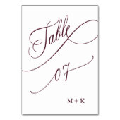 Numéro De Table Mariage de calligraphie de luxe de Bourgogne numér (Par défaut)