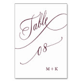 Numéro De Table Mariage de calligraphie de luxe de Bourgogne numér (Par défaut)