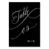 Numéro De Table Mariage de calligraphie de luxe numéro 3, noir (Dos)