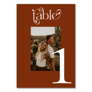 Numéro De Table Mariage de calligraphie de rouille moderne Numéros
