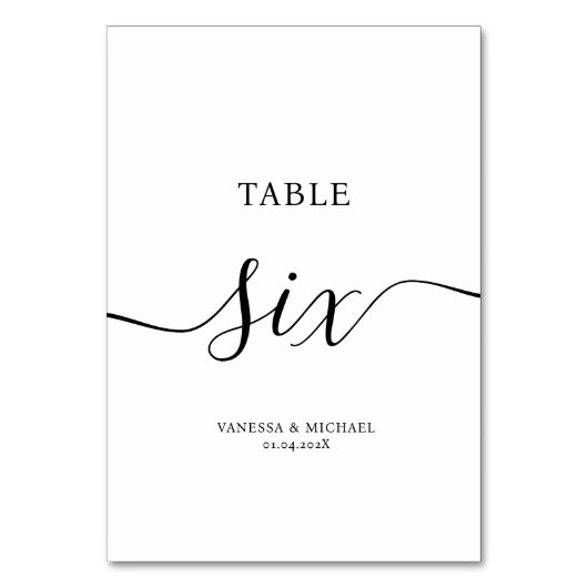Numéro de table mariage de calligraphie élégant (Par défaut)