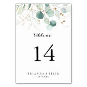 Numéro De Table Mariage de calligraphie florale d'or Eucalyptus ru (Par défaut)