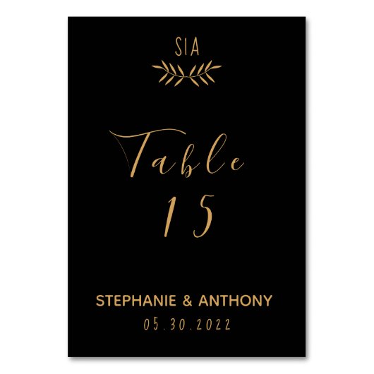 Numéro De Table Mariage de calligraphie minimaliste des branches n (Par défaut)