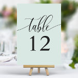 Numéro De Table Mariage de calligraphie minimaliste Pastel Mint<br><div class="desc">Guidez vos invités à leurs sièges avec ces élégants numéros de table de mariage vert menthe pastel. Avec un design minimaliste et une calligraphie moderne, ces numéros de table ajoutent une touche de sophistication à votre réception de mariage. La typographie arrière - plan douce et propre et élégante assure une...</div>