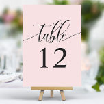 Numéro De Table Mariage de calligraphie minimaliste rose pâle<br><div class="desc">Guidez vos invités à leurs sièges avec ces élégants numéros de table de mariage rose vif. Avec un design minimaliste et une calligraphie moderne, ces numéros de table ajoutent une touche de sophistication à votre réception de mariage. La typographie arrière - plan douce et propre et élégante assure une lisibilité...</div>