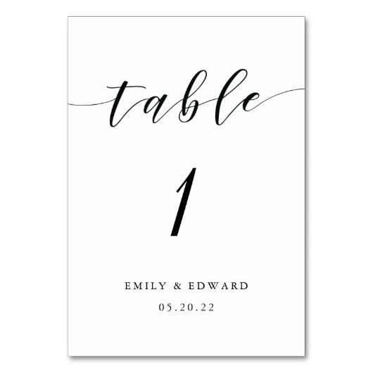 Numéro De Table Mariage de calligraphie moderne (Par défaut)