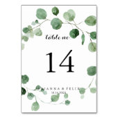 Numéro De Table Mariage de calligraphie moderne Eucalyptus (Par défaut)