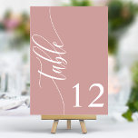 Numéro De Table Mariage de calligraphie moderne rose Rose poussiér<br><div class="desc">Guidez vos invités à leurs sièges grâce à ces élégants numéros de table de mariage rose rose et poussiéreux. Avec un design minimaliste et une calligraphie moderne, ces numéros de table ajoutent une touche de sophistication à votre réception de mariage. La typographie arrière - plan douce et propre et élégante...</div>