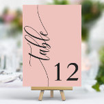 Numéro De Table Mariage de calligraphie moderne Soft Coral Rose<br><div class="desc">Guidez vos invités à leurs sièges avec ces élégants numéros de table de mariage rose corail doux et chic. Avec un design minimaliste et une calligraphie moderne, ces numéros de table ajoutent une touche de sophistication à votre réception de mariage. La typographie arrière - plan douce et propre et élégante...</div>