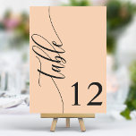 Numéro De Table Mariage de calligraphie moderne Soft Peach<br><div class="desc">Guidez vos invités à leurs sièges avec ces élégants numéros de table de mariage de pêche douce chic. Avec un design minimaliste et une calligraphie moderne, ces numéros de table ajoutent une touche de sophistication à votre réception de mariage. La typographie arrière - plan douce et propre et élégante assure...</div>