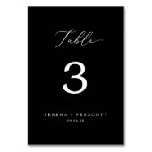 Numéro De Table Mariage de calligraphie noir foncé (Dos)