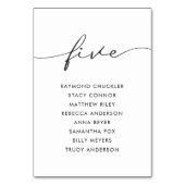 Numéro De Table Mariage de calligraphie noire moderne Table Cinq (Par défaut)
