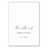 Numéro De Table Mariage de calligraphie noire moderne Table trois (Dos)