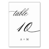 Numéro De Table Mariage de calligraphie romantique numéro 10, (Dos)