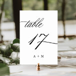 Numéro De Table Mariage de calligraphie romantique numéro 17,<br><div class="desc">Tableau 17. Veuillez vérifier tous les numéros disponibles. | Numéro de table de mariage de calligraphie tourbillonnant romantique et élégant avec monogrammes. Pour une personnalisation plus avancée de cette conception,  cliquez sur le BOUTON OUTIL DESIGN BLEU ci-dessus !</div>
