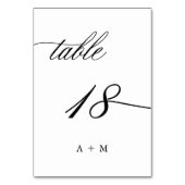 Numéro De Table Mariage de calligraphie romantique numéro 18, (Par défaut)