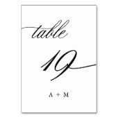 Numéro De Table Mariage de calligraphie romantique numéro 19, (Par défaut)