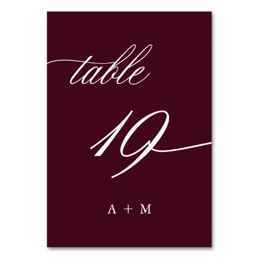 Numéro De Table Mariage de calligraphie romantique numéro 19, Bour (Par défaut)