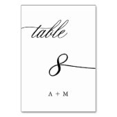 Numéro De Table Mariage de calligraphie romantique numéro 8, (Par défaut)