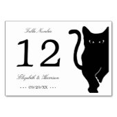 Numéro De Table Mariage de chat noir Whimsical moderne (Dos)