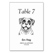 Numéro De Table Mariage de chien simple noir et blanc (Par défaut)