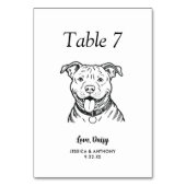 Numéro De Table Mariage de Chien Simple Noir et Blanc (Par défaut)