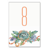 Numéro De Table Mariage de cluster hydrocouleur Succulent 2 (Dos)