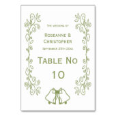 Numéro De Table Mariage de conception Sage Bells Sollwork (Dos)