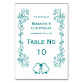 Numéro De Table Mariage de conception turquoise pour le défilement (Par défaut)