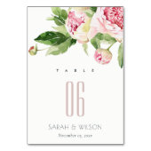 NUMÉRO DE TABLE MARIAGE DE COULEUR D'EAU FLEURIE FLEURIE BLANC DOU (Dos)