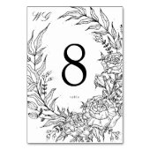 Numéro De Table Mariage de couronne blanc à fleurs noires modifiab (Par défaut)