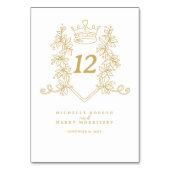 Numéro De Table Mariage de couronne de coeur d'or blanc (Par défaut)