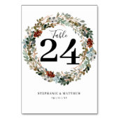 Numéro De Table Mariage de couronnes d'aquarelle botanique moderne (Par défaut)