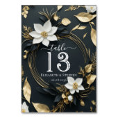 Numéro De Table Mariage de couronnes florales en or blanc chic Num (Dos)