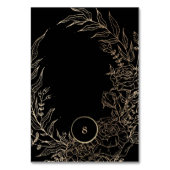 Numéro De Table Mariage de couronnes personnalisées Elegant Black  (Dos)