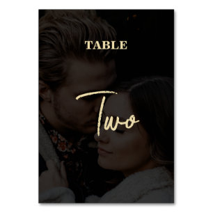 Numéro De Table Mariage de couverture photo Black Gold moderne