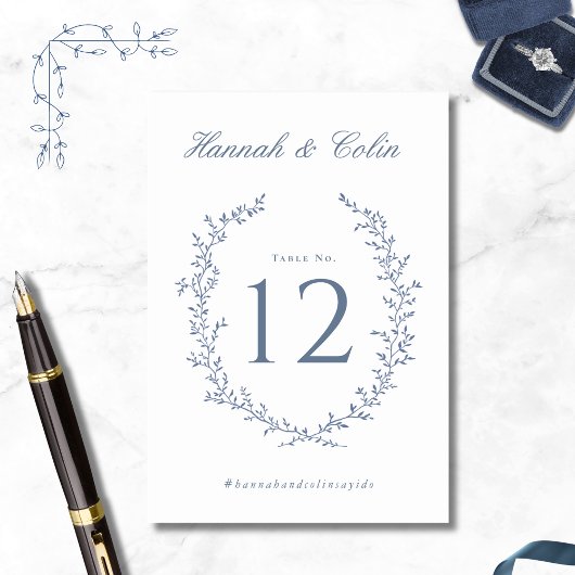 Numéro De Table Mariage de crête botanique romantique