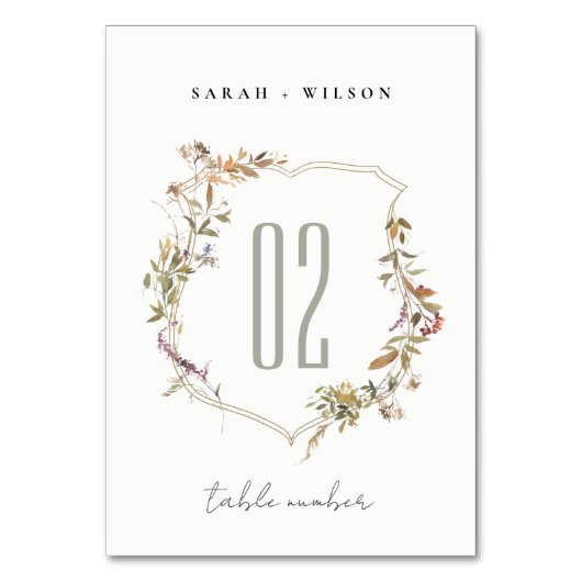 Numéro De Table Mariage de crête Fleur sauvage rose rose chic (Par défaut)