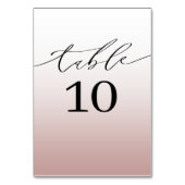 Numéro De Table mariage de dégradé d'or minimal Rose (Par défaut)