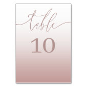 Numéro De Table Mariage de dégradé or Rose simple (Dos)