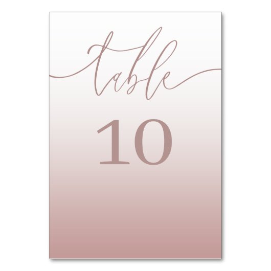 Numéro De Table Mariage de dégradé or Rose simple (Par défaut)