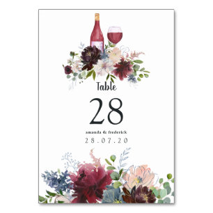 Numéro De Table Mariage de dégustation de vins de Bourgogne et de