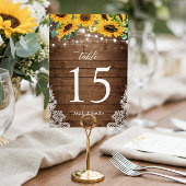 Numéro De Table Mariage de dentelle en bois rustique