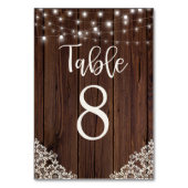 Numéro De Table Mariage de dentelle en bois rustique (Par défaut)